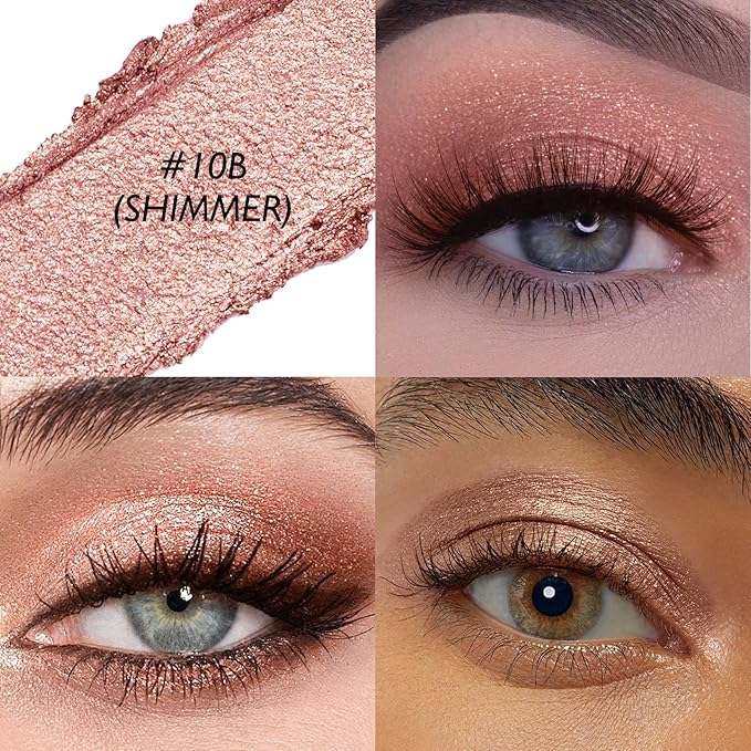 Rose Gold Shimmer Eyeshadow Stick, Waterproof Cream Eye Shadow Pencil Long-Lasting Crease-Proof Glitter Eyeshadow Crayon Smooth High Pigmented Highlighter Neutral Eye Shadow Liner Makeup-Velvo Beauty