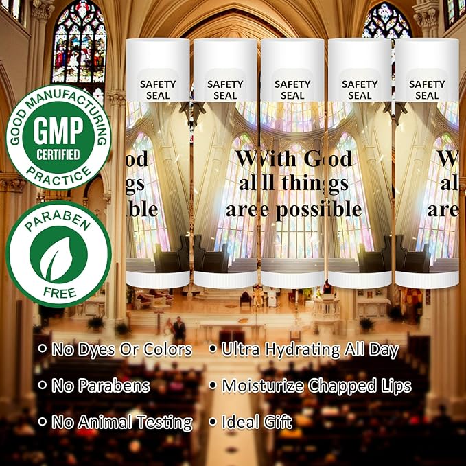 DMSKY 60 Lip Balm Bulk, Christian Gift for Women Men Faith Religious Moisturizing Lip Care Product Stocking Stuffers with Inspirational Scripture Happy Moment Praise God for Friend-Velvo Beauty