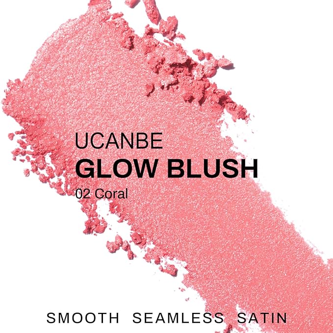 UCANBE Baked Blush for Cheek, Glow Blushing Palette - Seamless Silky Blendable Powder Blush Makeup Palette, Delivering Long Last Natural Ruddy Complexion, 02 Coral-Velvo Beauty