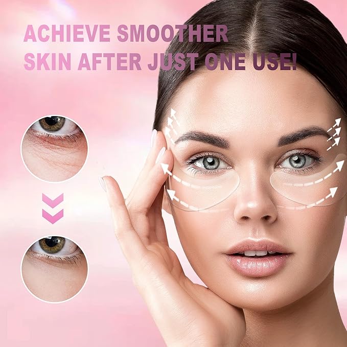 Under Eye Patches 6 PCS Silicone Reusable Eye Patches for Wrinkle, Puffiness Eyes, Dark Circles - Overnight Skin Facial Moisturizing Treatment for All Skin - Hypoallergenic Smile Line Pads-Velvo Beauty