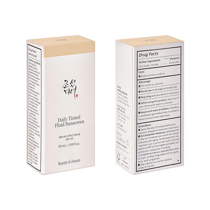 Beauty of Joseon Daily Tinted Fluid Sunscreen 12 Shades for Face Moisturizing Broad Spectrum SPF 40 Korean Skincare 50ml, 1.69 fl.oz #LP100-Velvo Beauty