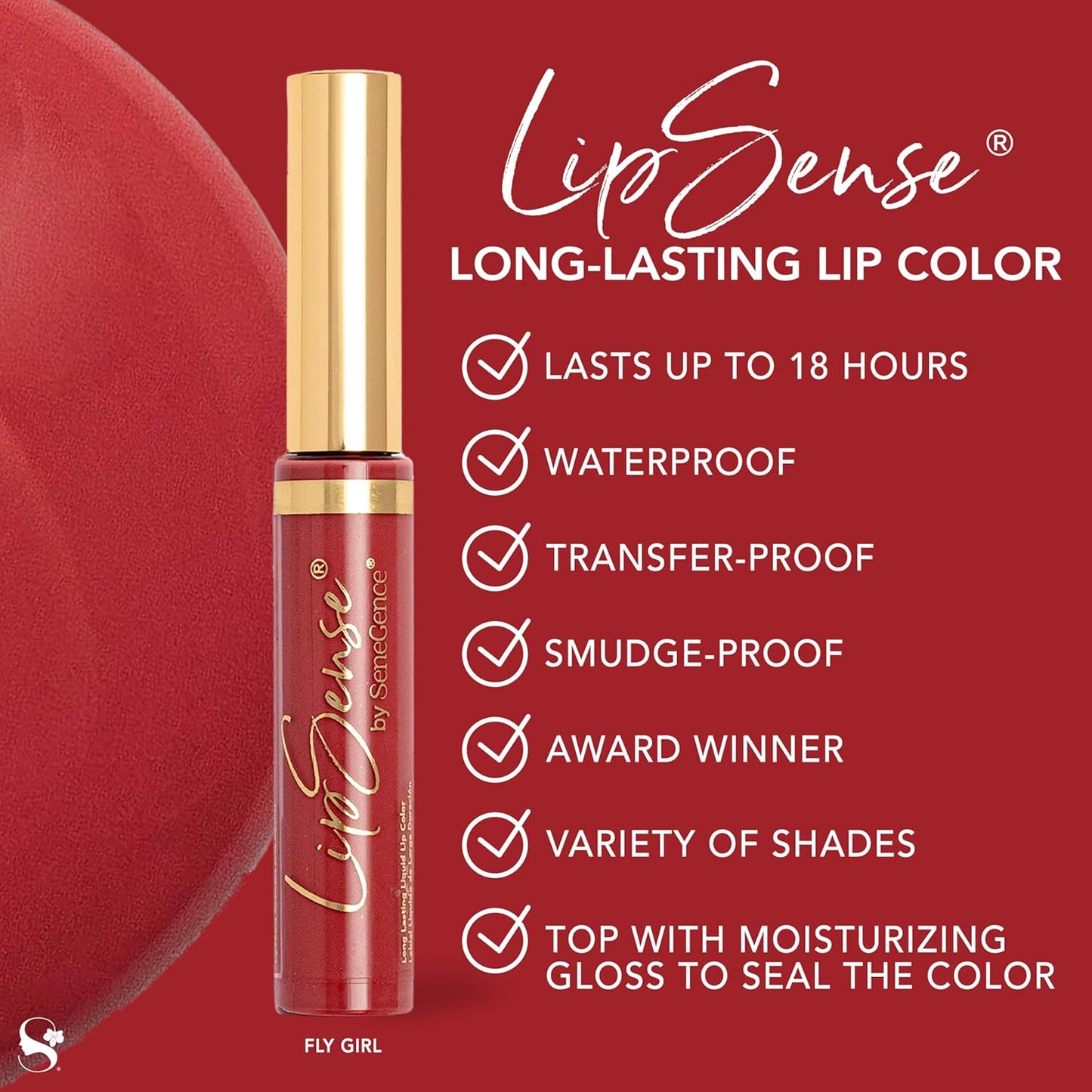SeneGence LipSense Fly Girl Liquid Lipstick and Glossy Clear Lip Gloss Duo – 18HR Wear, Hydrating, Waterproof, Transfer-Proof-Velvo Beauty