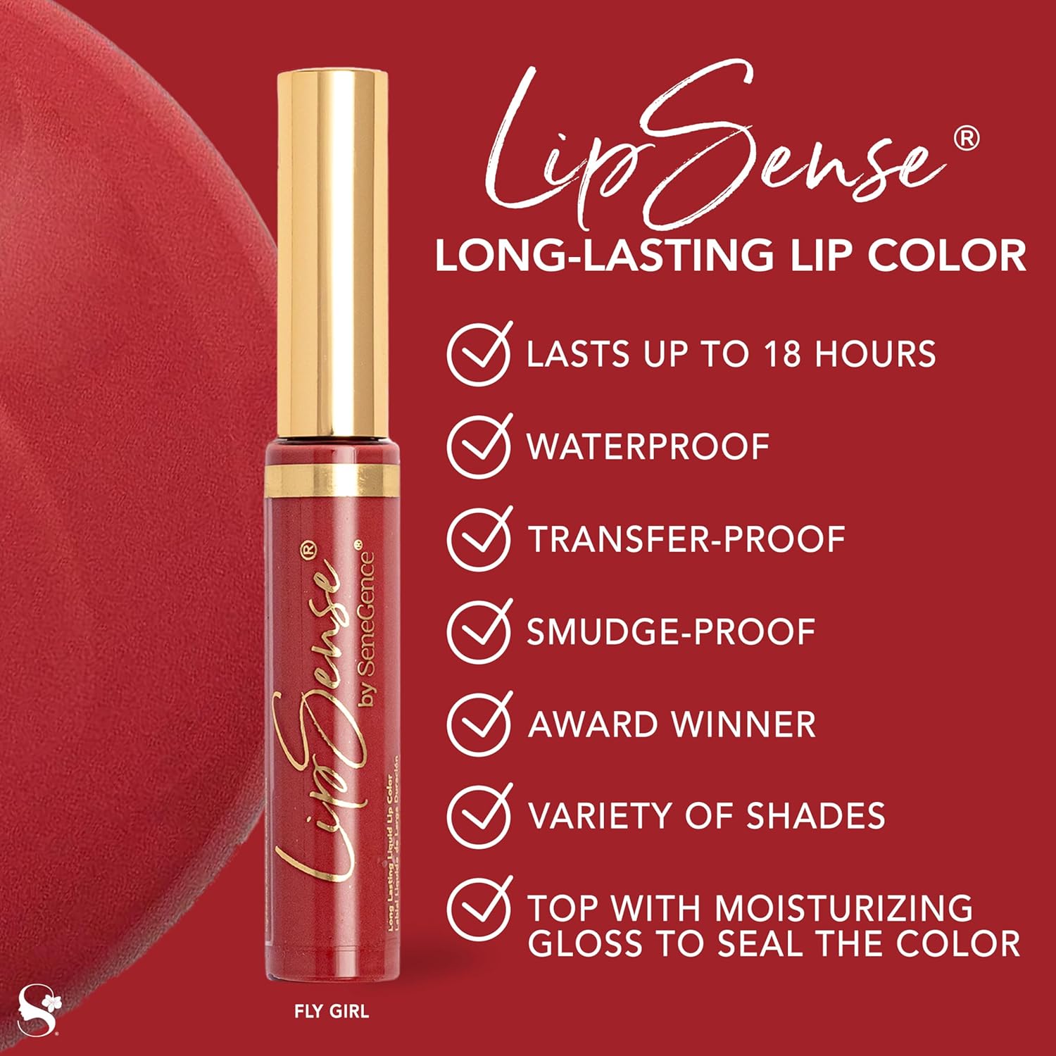 SeneGence LipSense Fly Girl Liquid Lipstick and Glossy Clear Lip Gloss Duo – 18HR Wear, Hydrating, Waterproof, Transfer-Proof-Velvo Beauty