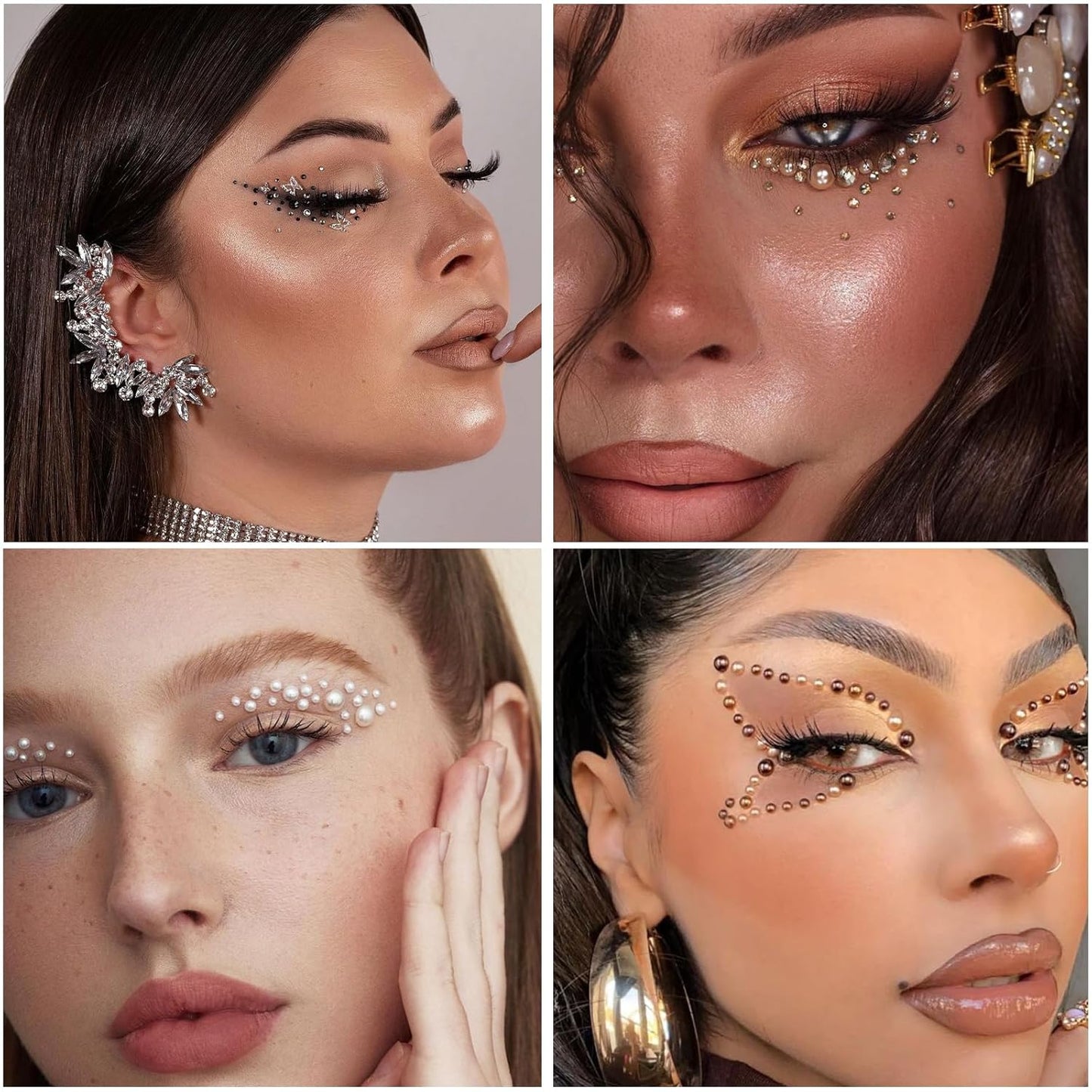 Nail Art Pearls with Glue Gel Flatback Brown Black 4 Colors Nail Charms Pearls Mixed Size 0.03-0.18in Nails Gems Pearl Accessories for Women Nails Design Decoration-Velvo Beauty