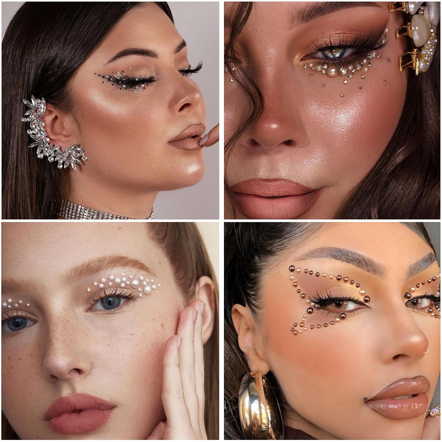 Nail Art Pearls with Glue Gel Flatback Brown Black 4 Colors Nail Charms Pearls Mixed Size 0.03-0.18in Nails Gems Pearl Accessories for Women Nails Design Decoration-Velvo Beauty