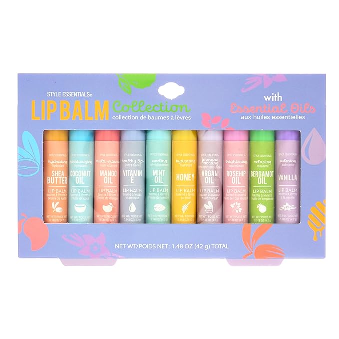 Expressions 10pc Lip Balm Collection -Hydrating Lip Balms Infused- Enriched Lip Balm Set-Velvo Beauty