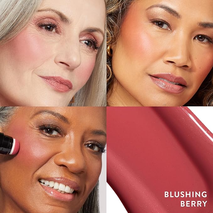 LAURA GELLER NEW YORK Serum Blush Tint, Lightweight Liquid Blush for Cheeks, Weightless Watercolor Sheer Finish, Blushing Berry-Velvo Beauty