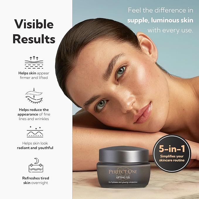 PERFECT ONE Lifting Gel - Helps The Skin Appear Firmer and Moisturized - All-in-One Skin Care Serum, Moisturizer, & Facial Mask - With VC Collagen, Niacinamide, Retinol, and Hyaluronic Acid, 50g-Velvo Beauty