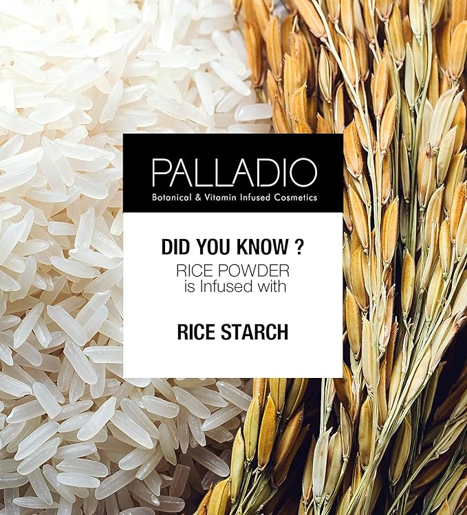 Palladio, Pressed Rice Powder with Mirror Mattifying Makeup Setting that Lasts All Day Instantly Absorbs Oil Works alone or with makeup, Translucent, 0.26 Ounce-Velvo Beauty