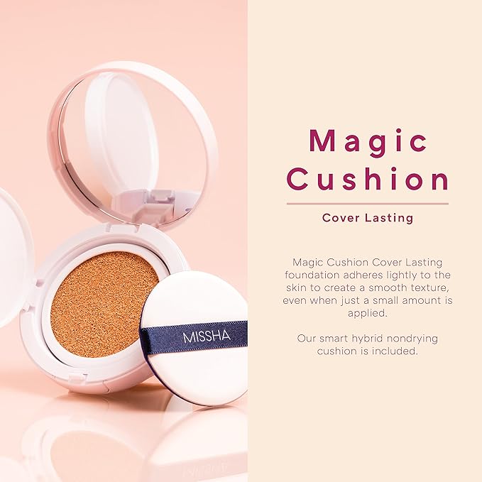 MISSHA Magic Cushion Foundation No.23 Natural Beige for light with neutral skin tone - Flawless Coverage, Dewy Finish, Easy Application for All Skin Types-Velvo Beauty