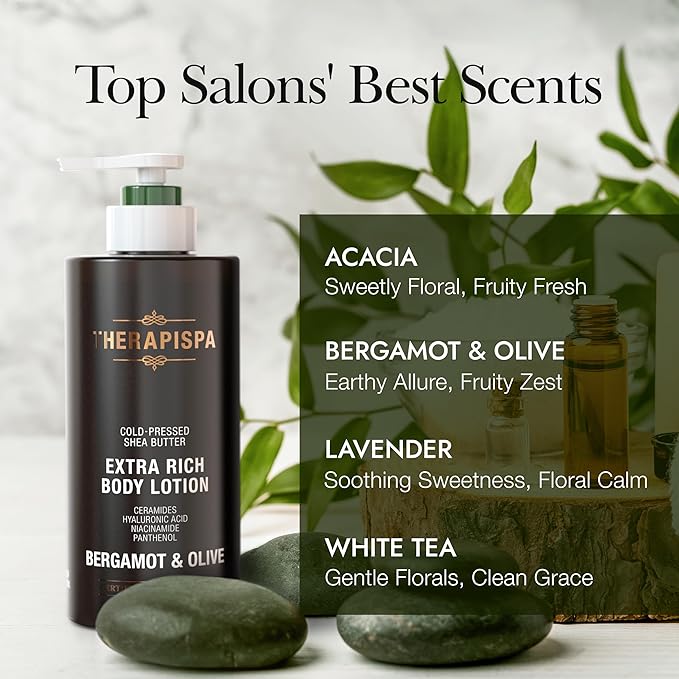 Scented Body Lotion for Women – Deep Hydration & Refreshing Moisturizer with Shea Butter, Ceramides & Panthenol to Revive & Nourish Dry Skin (Bergamot & Olive, 17.0 fl oz)-Velvo Beauty