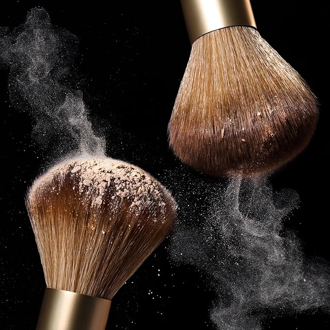 LAURA GELLER NEW YORK Setting Powder Brush - Makeup Brush for Setting - Set Face Makeup without Caking - Smooth Finish-Velvo Beauty