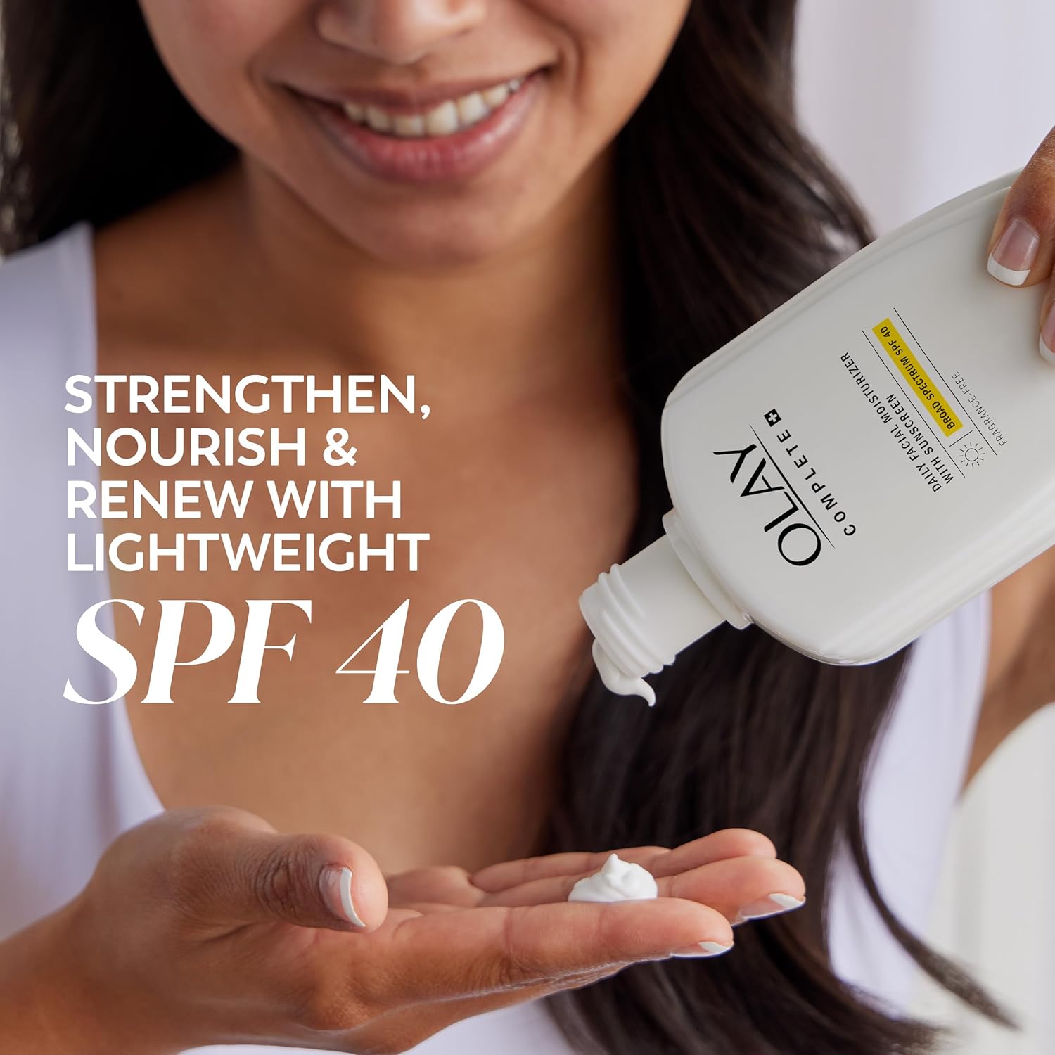 Olay Complete+ Face Moisturizer with Sunscreen SPF 40, For Sensitive Skin, Broad Spectrum Sun Protection, Fragrence-Free - No White Cast on All Tones, Nourishes Moisture Barrier - Ceramides, 6 Oz-Velvo Beauty