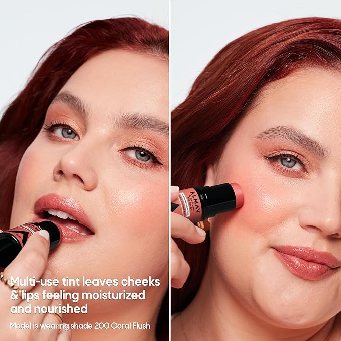 Almay Lip and Cheek Tint, Color & Care Tint Stick, Multi-Use Moisturizing Blush and Lip Color, Dewy Finish, 400 Nude Flush, 0.25 oz-Velvo Beauty