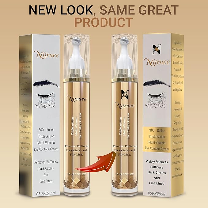 Under Eye Cream with Caffeine, Hyaluronic Acid, and Vitamins E, C, K - Advanced Dark Circle and Puffiness Treatment, Reduces Fine Lines-Velvo Beauty