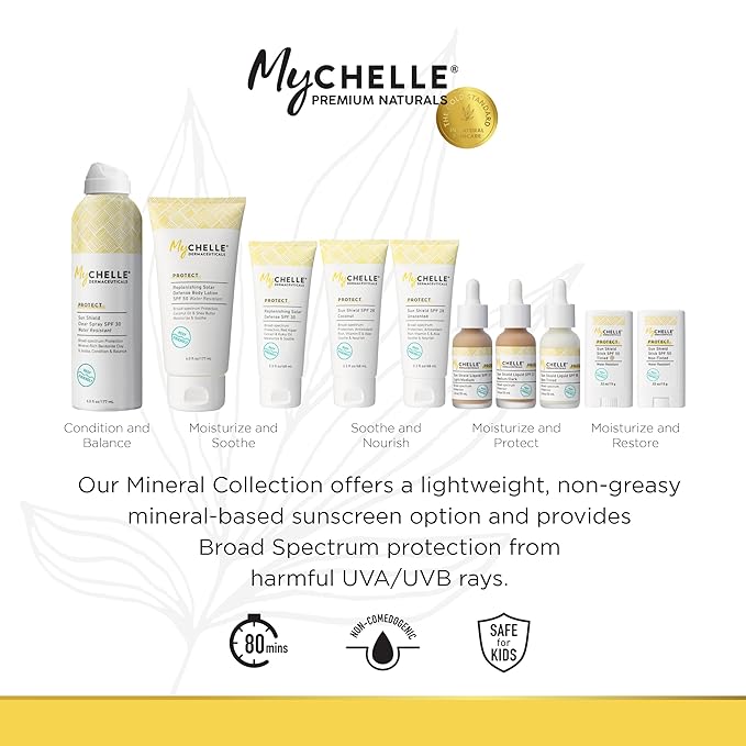 Mychelle Dermaceuticals Sun Shield Stick Spf 50 Non-Tinted - Natural Liquid Zinc Sunscreen Vitamin E and Jojoba - Water Resistant up to 80 Minutes - Sunscreen for Face, Reef Safe, Safe for Children-Velvo Beauty