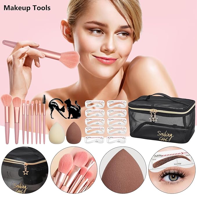All in One Makeup Kit for Women Full Kit, Make Up Gift Set for Women, Makeup Essential Bundle Includes Foundation Face Primer Eyeshadow Contour Palette Lipstick Eyeliner Mascara Cosmetic Brush Set-Velvo Beauty