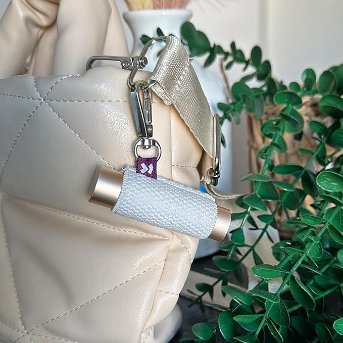 LipBalm Holder with Keychain, Lipstick Holder Keychain, Lip Gloss Holder Keychain, Never Lose Your Lip Balm, Lip Gloss or Lipstick with Cute Elastic Lip Balm Keychain Holder (White)-Velvo Beauty