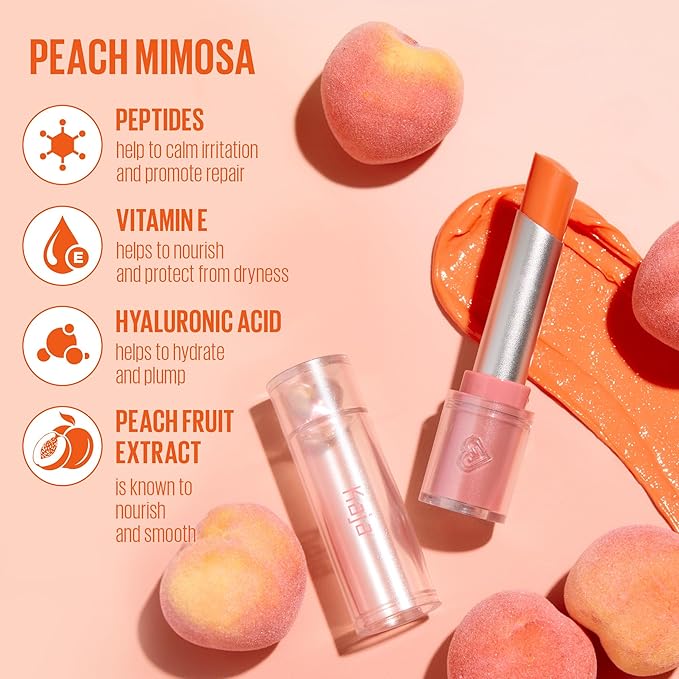 Kaja Juicy Glass Lip Balm | Plumping, Hydrating, Korean Lip Balm, Moisturizing Lip Care, 24hrs Long-lasting Hydration, Nourishing Lip Care | Peach Mimosa, 0.15 oz.-Velvo Beauty
