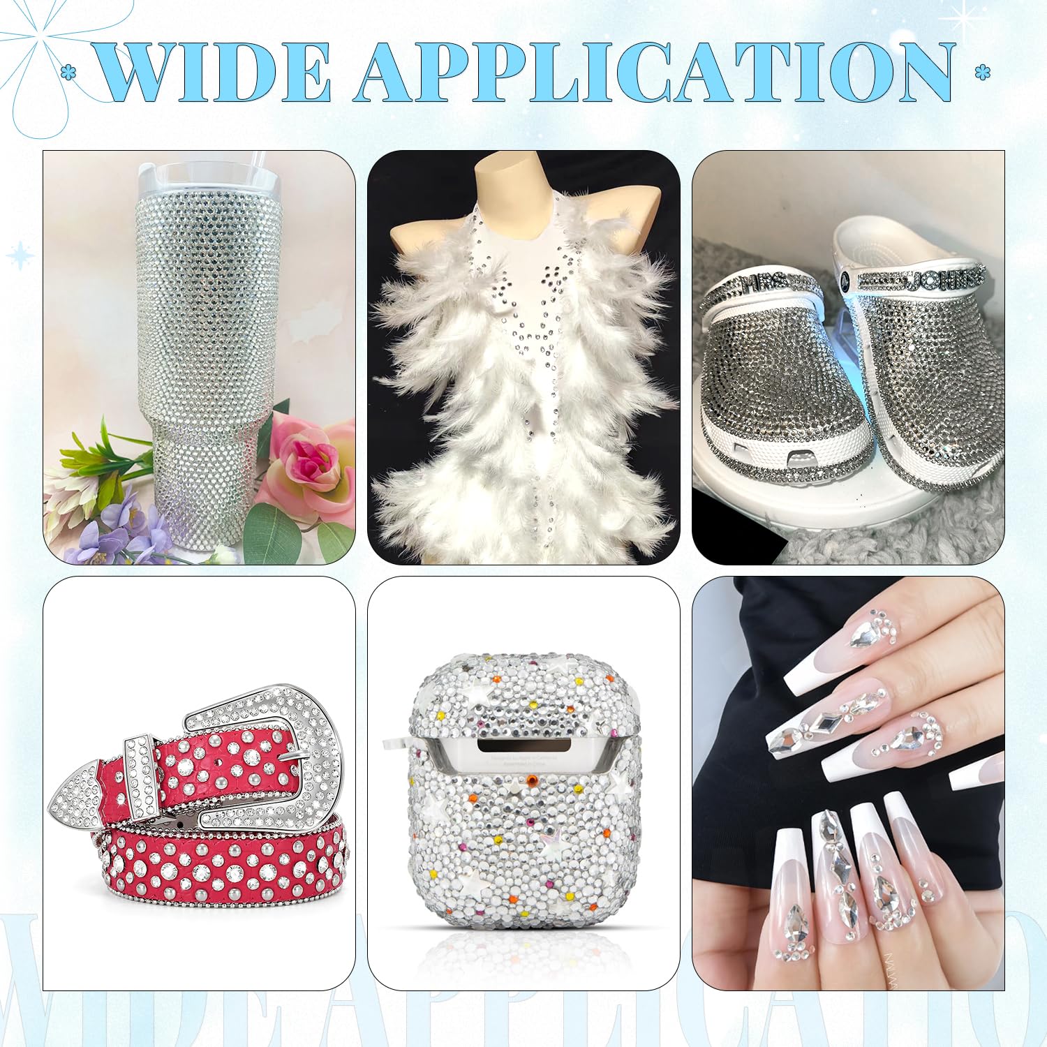 6000Pcs Resin Rhinestones for Bedazzling with 3Pcs B7000 Jewelry Glue, 1 Box Clear Flatback Rhinestones for Crafting Crafts DIY, Crystals Gems for Clothing Shoes Tumblers Nail Art Makeup-Velvo Beauty