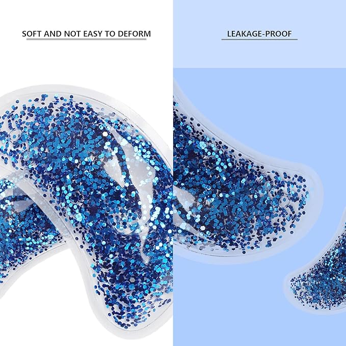 Eye Gel Ice Pack, Reusable Gel Eye, Eye Cooling Pad Hot Cold Eye Patch, Under Eye Patches to Relieve Tired Eyes, Dark Circles(Blue)-Velvo Beauty