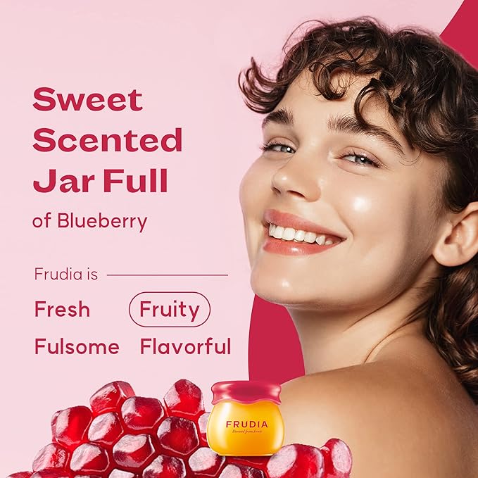WELCOS FRUDIA Honey Lip Balm – Pomegranate | Lip Plumping, Moisturizing & Hydrating Translucent Red Tinted Lip Balm | 3-in-1 Lip Plumper Balm for Dry & Pale Lips with Pomegranate Extracts (0.33 fl oz)-Velvo Beauty