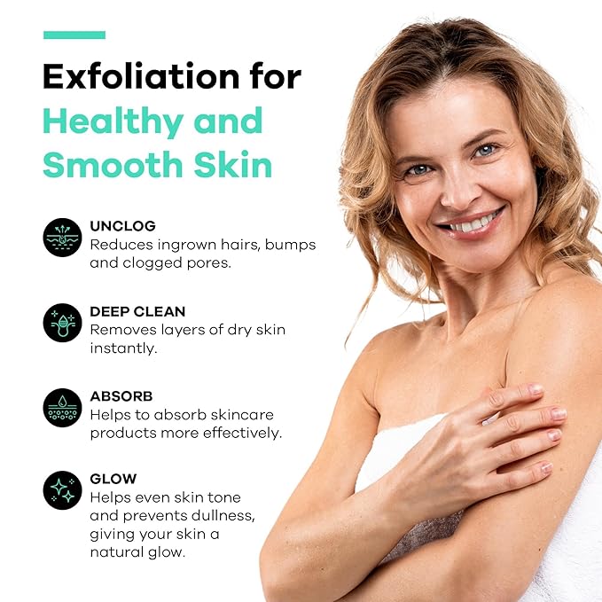 Dermasuri Deep Exfoliating Glove for Shower - Scrubbing Mitt Body Scrubber Gloves Skin Exfoliator & Eliminates Dead Skin - Keratosis Pilaris Scrub Spray Tan Remover - Korean Skincare for Body (2 Pack)-Velvo Beauty