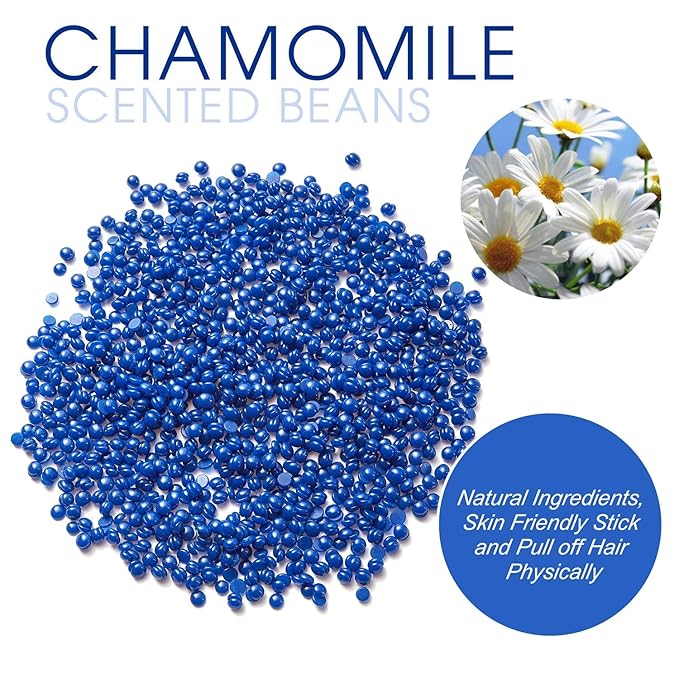 Hard Wax Beads for Hair Removal, Yovanpur Wax Beads for Sensitive Skin, Har Wax Beans for Coarse Hair, Waxing beads for Face, Eyebrow, Body, Bikini, Brazilian At Home 300g (10 Oz)/bag (Blue)-Velvo Beauty