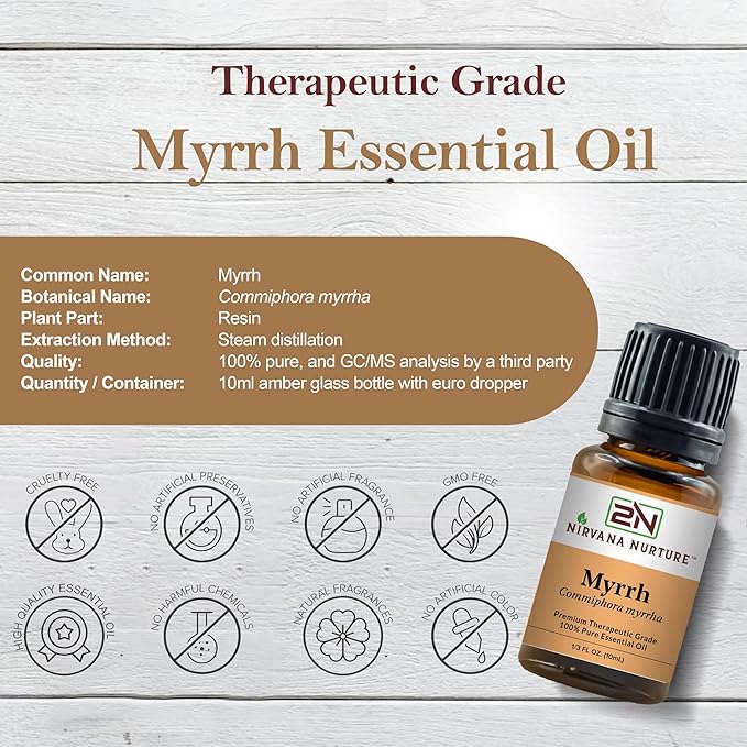 Myrrh Essential Oil 100% Pure Premium Therapeutic Grade, Undiluted - Aromatherapy Diffuser for Calm and Relaxation, Skin Care, Hair Care-Velvo Beauty