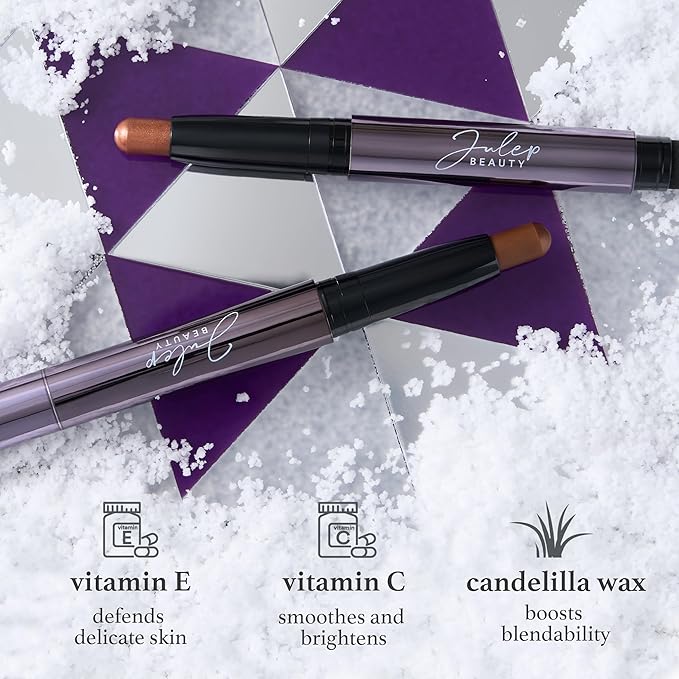 Julep Eyeshadow 101 Crème-to-Powder Eyeshadow Stick Duo, Copper Shimmer & Cocoa Shimmer-Velvo Beauty
