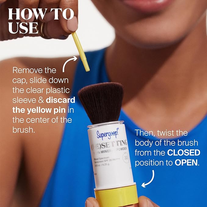 Supergoop! (Re) setting Mineral Powder, Deep - 0.15 oz - Makeup Setting Powder + Broad Spectrum SPF 35 PA+++ Sunscreen - With Ceramides, Olive Glycerides & Coated Silica Spheres-Velvo Beauty