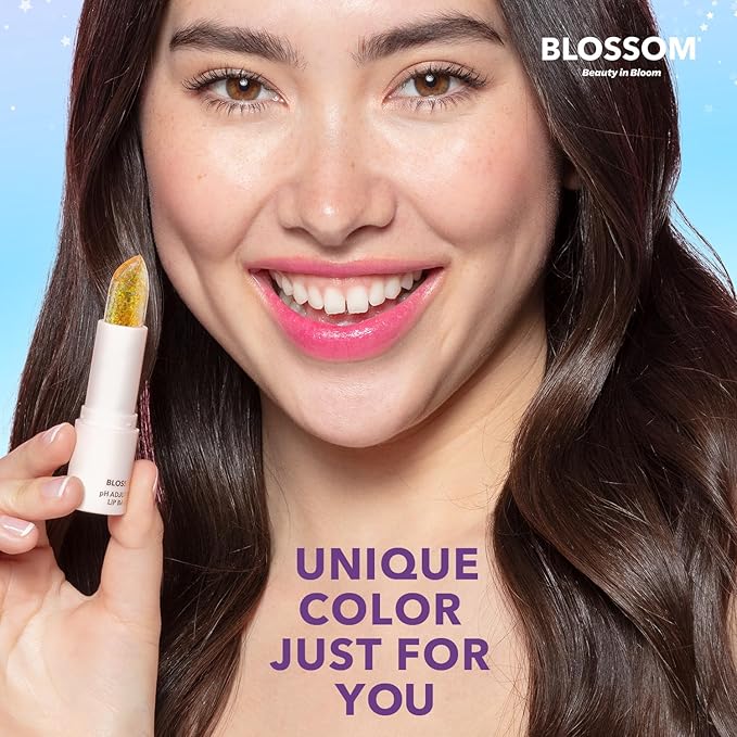 Blossom pH Adjusting Shimmering Lip Balm Moisturizing Glitter Sparkle Lip Balm, 0.12oz./3.5g, Citrine-Velvo Beauty