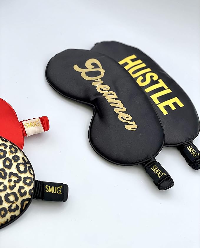 SMUG Satin Sleep Mask & Eye Mask | Travel Sleep Masks for Women & Men | Soft Sleeping Eye Mask to Nourish Skin & Reduce Dark Circles | Eye Sleep Mask Shades to Block Out Light | Dreamer-Velvo Beauty