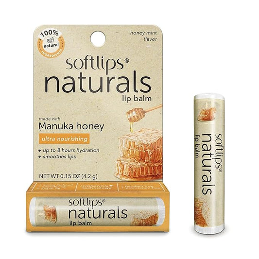Softlips Natural with Manuka Honey Lip Balm (Pack of 3)-Velvo Beauty