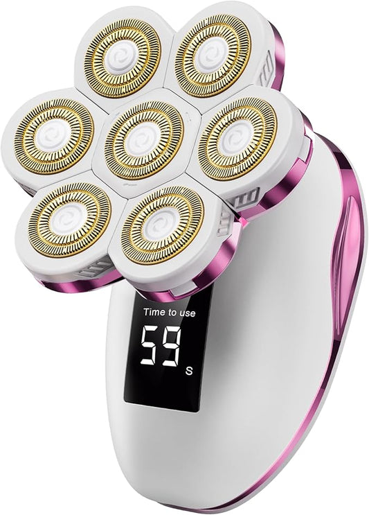 Electric Razors for Women, Wet/Dry 7D Rechargeable Rotary Shaver for Legs, Water Resistant Grooming Kit - Electric Razors for Women, Facial Hair Removal, Bikini Trimmer, Lips - Gentle Hair Remo-Velvo Beauty