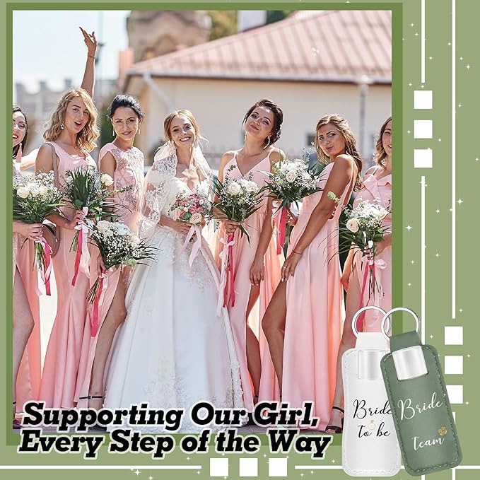 24 Pack Bachelorette Party Favor Lip Balm Set Team Bride Lip balm with Lipstick Holder Keychain Bride to be Lip balm Bridal Shower Proposal Gifts for Wedding Party Favors(White, Sage Green)-Velvo Beauty