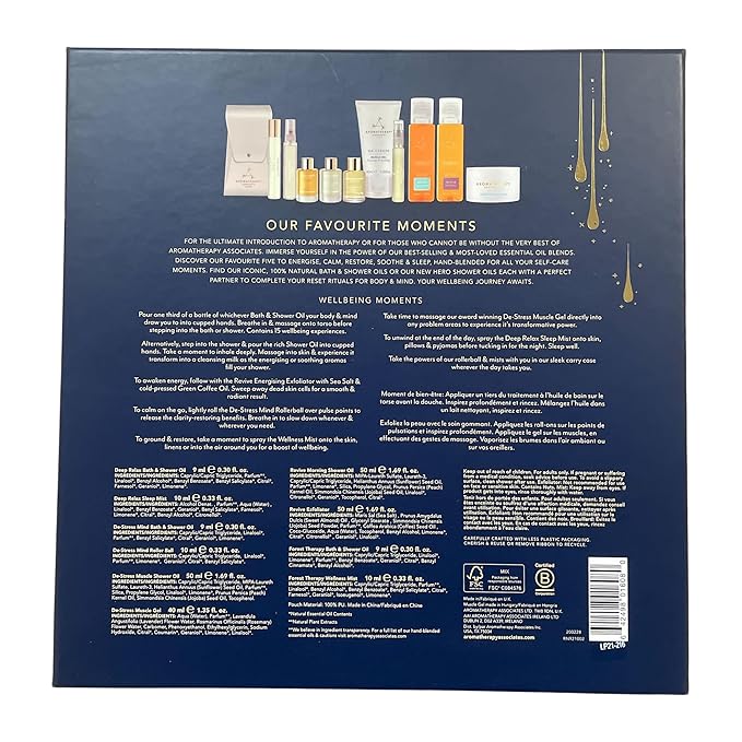 Aromatherapy Associates Our Favorite Moments. Luxurious Gift Collection of Bath and Shower Oils, Mists, Roller Balls and Body Oil. Made with Premium Essential Oils for Relaxation (1 count)-Velvo Beauty