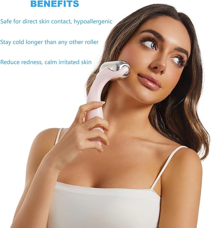 Greenstalk Ice Roller for Face & Eyes – Medical-Grade Stainless Steel Cooling Face Roller for Puffiness Relief, Dark Circles, Skincare Routine – Dual Cold & Warm Therapy, Ergonomic Design-Velvo Beauty