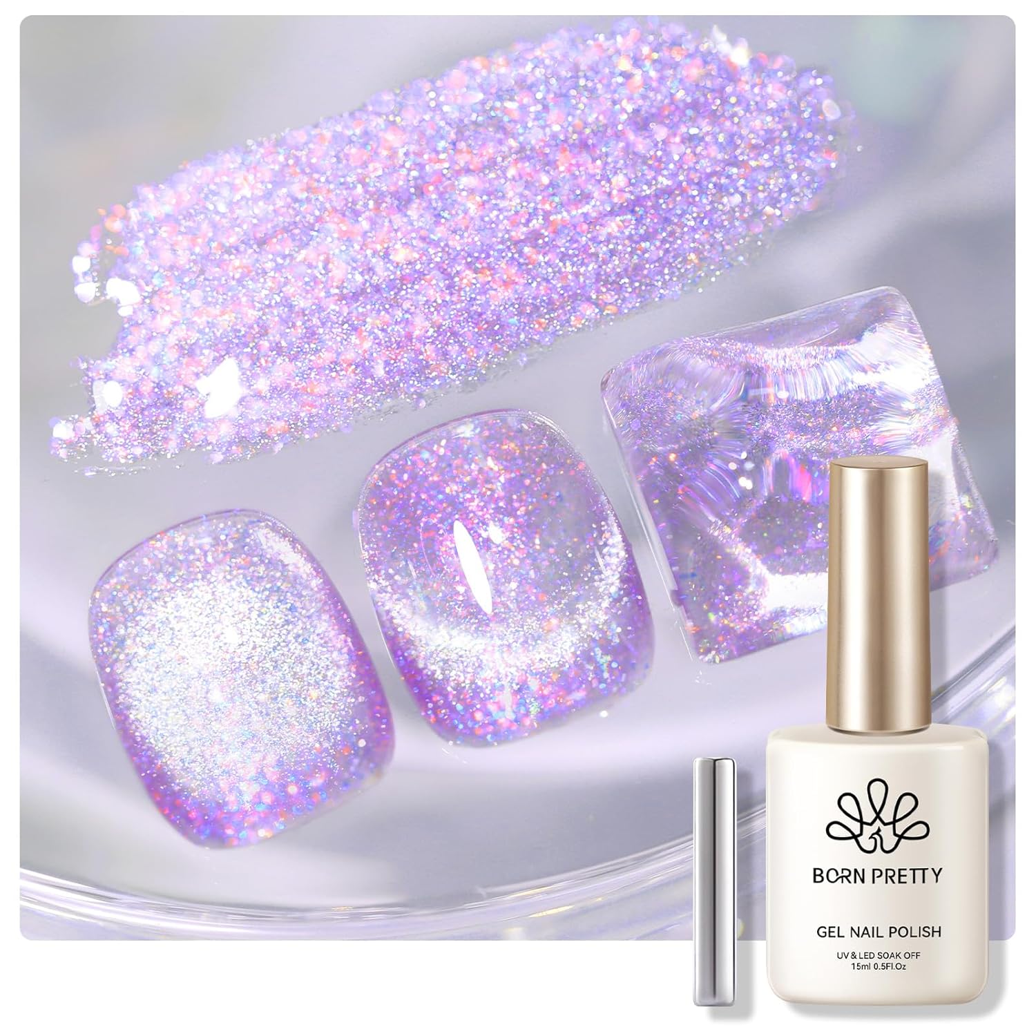Born Pretty Auroras Cat Magnetic Eye Gel Nail Polish Mermaid Glitter Shimmer Magnetic Gel Polish 15ML-Velvo Beauty