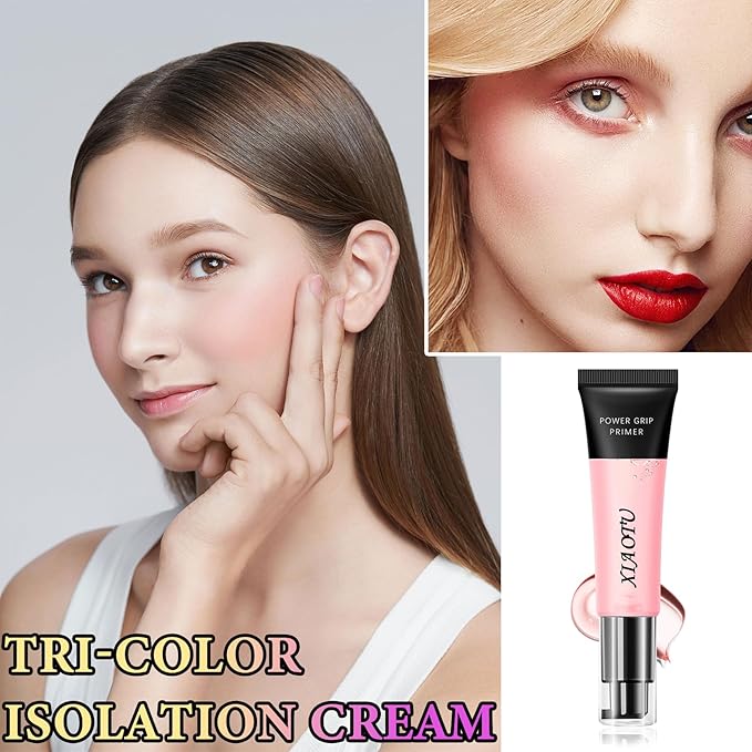 One Step Color Corrector,Color Correcting Facial Serum,Isolation Cream,Pore Primer,Invisible Pore,Skin Tone Correcting,Moisturizing Concealer Foundation Face Makeup Primer Base(Pink)-Velvo Beauty