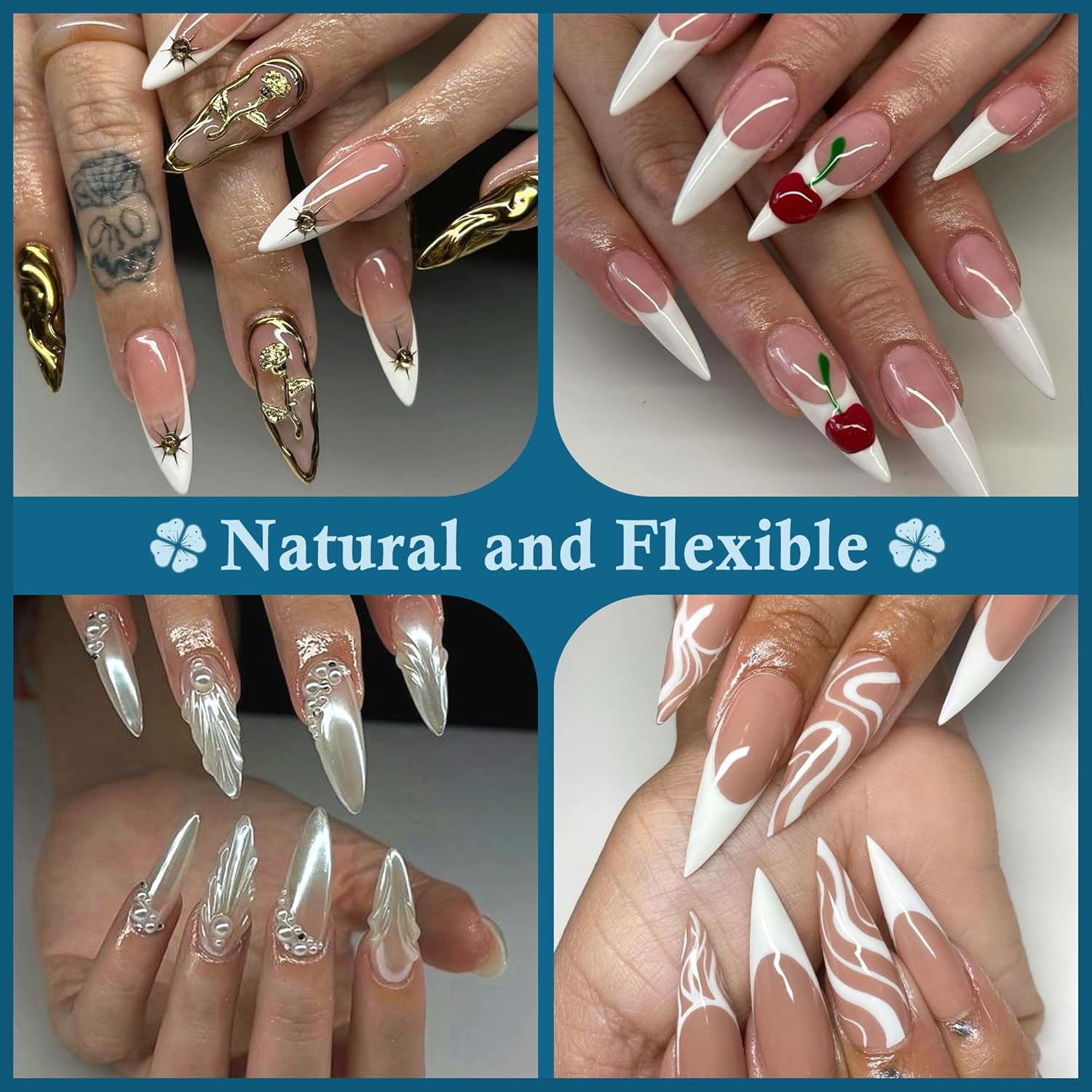 Medium Stiletto Nail Tips: 240 Pcs Full Cover Almond Shape False Nail Acrylic Soft Gel Nails Tips Clear Stiletto Press on Tips Pre-buffed for Nail Art Extension Salon Home DIY 12 Sizes-Velvo Beauty