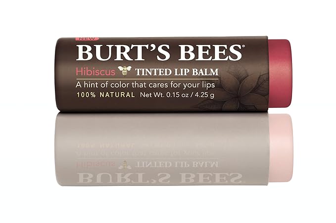 Burt's Bees Tinted Lip Balm, Hibiscus, .15 Ounce (Pack of 2)-Velvo Beauty