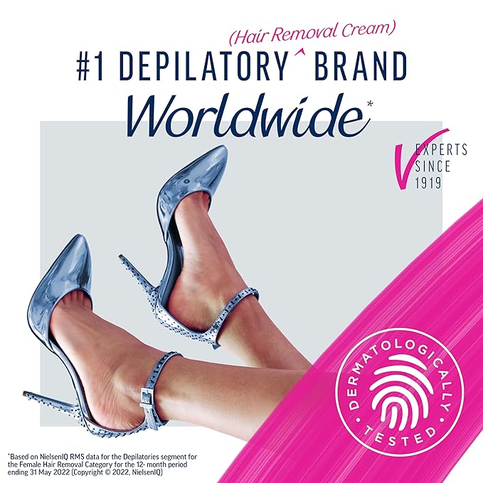 VEET Professional 2 Minute Hair Removal Cream For All Skin Types with Shea Butter | Effective Full Bikini Hair Removal, Pubic Hair Removal Gel | Dermatologically Tested | 13.5 FL OZ Bottle w/Spatula-Velvo Beauty