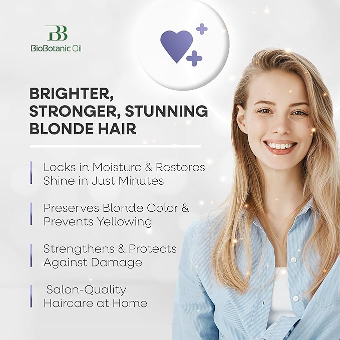 Bio Botanic Oil Hair Mask for Blonde & Bleached Hair | Deep Hydration & Anti-Brass Treatment | Enriched with Organic Wheat Germ & Obliphica Oil | Blue Pigment Formula | SLS-Free, Paraben-Free | 250ml-Velvo Beauty