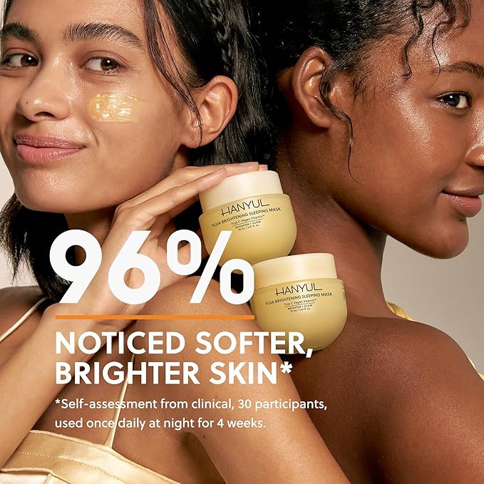 Hanyul Yuja Sleeping Mask | Korean Yuzu Night Cream, Vitamin C for Glow, Radiance, Brightening, Vegan Hydrating Overnight Moisturizer with Hyaluronic Acid, Niacinamide & Antioxidants 2.37 fl. oz.-Velvo Beauty