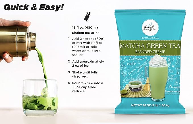 Angel Specialty Products Matcha Green Tea Blended Crème Mix [3 LB]-Velvo Beauty