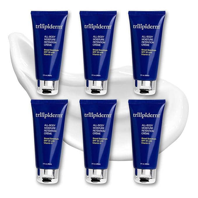 Trilipiderm 3oz TSA Travel Size 6-Pack All-Body Moisturizer with SPF 30 for Body, Face, Hands, & Feet-Velvo Beauty