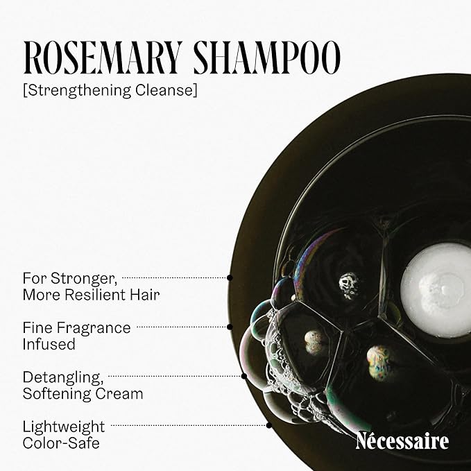Nécessaire Rosemary Hair Duo | Multi-Protien Strengthening Shampoo + Conditioner For Thinning Hair. For Women + Men. Good For All Hair Types/Textures. Free Of Sulfates. Color-Safe. 250 ml / 8.4 oz-Velvo Beauty
