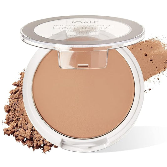 JOAH Perfect Complexion Cashmere Powder Foundation, Medium Face Coverage, Matte Finish, Korean Makeup, Compact Design For Oily & All Skin Types, 16 Hour Wear, Medium with Neutral Undertones-Velvo Beauty