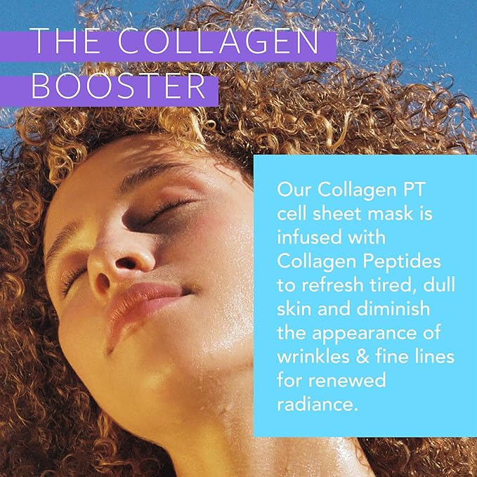 LAPCOS Collagen Sheet Mask, Firming Daily Face Mask with Collagen Peptides for Anti-Aging, Helps to Minimize Wrinkles, Restores Skin Elasticity & Firmness, Korean Beauty Favorite, 5-Pack-Velvo Beauty